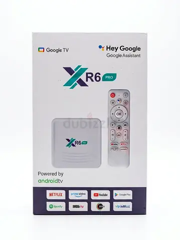XR6 Pro Android TV Box 4K Media Player with Google Assistant Remote  Plug 1 year subscription Free