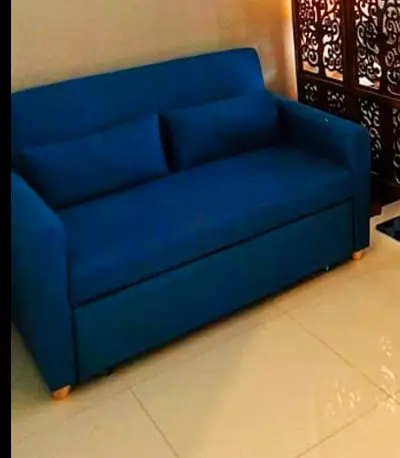 Comfortable Blue Two Seater Sofa bed