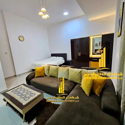 The most beautiful studio with a separate kitchen, newly furnished, for monthly rent in Ajman - Al Jurf 2 - next to Al Aqsa School