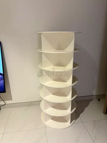 White Vertical Rotating Shoe/Accessory Organizer - 6 Tier