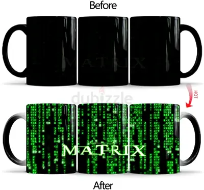 Matrix Heat-Change Color-Changing Coffee Mug - Black to Green Reveal