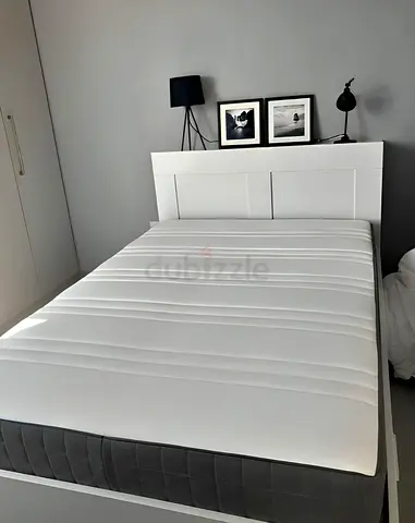 Ikea Queen Brimines bed frame with Ikea Mattress