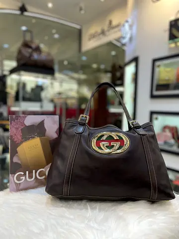 Gucci GG Britt Dark Brown Tote Bag (Authentic/PreOwned)