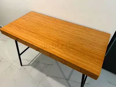 Ikea Bamboo Top Desk with Metal Legs - Good Condition