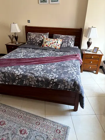Home Centre Solid Wood King size bedroom set with pocketed spring mattress