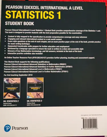 Pearson Edexcel International A Level Statistics 1 - Student Book