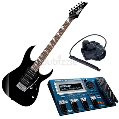 Gio Ibanez Electric Guitar + Roland GR-55GK Blue + GK-3 Pickup (Bundle Package) - Ready to Play