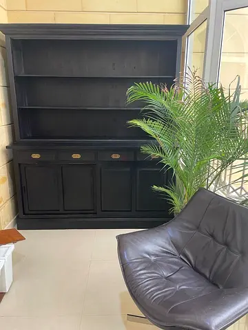 RECLAIMED SOLID TEAK WOOD bookcase cabinet cupboard shelves hutch from Netherlands L181 H212 D53 cm