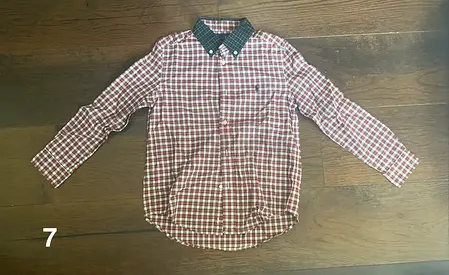 Kids Long Sleeve Checkered Shirt with Contrast Collar - For kids aged 7