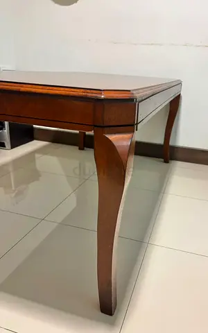 Solid Wood Rectangular Dining Table - 6 Seater, Good Condition