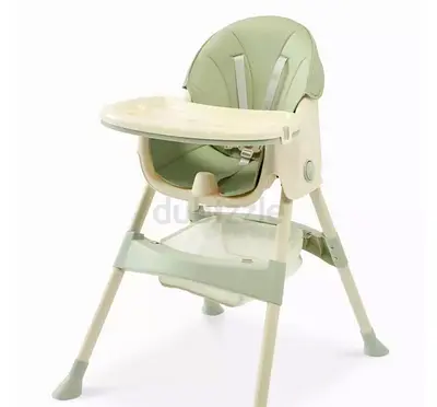 Portable baby high chair with wheels, removable tray , height adjust and rocker- light used