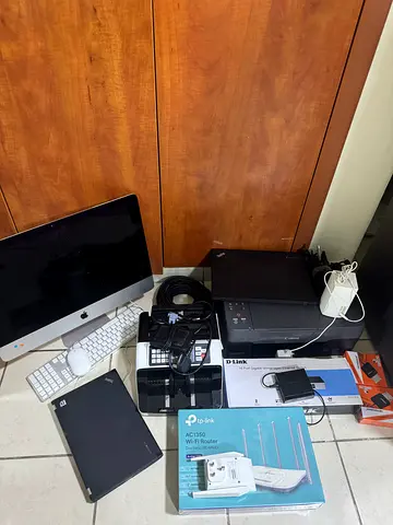 Used Office Computer Bundle: iMac Monitor, Lenovo Laptop, Cash Counter, Keyboard, Printer + Router