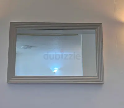 3 Large Rectangular Wall Mirrors with Decorative White Frame