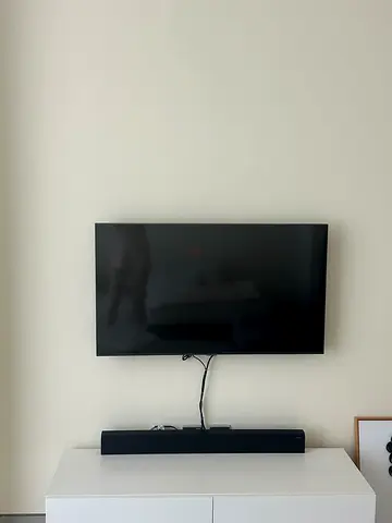 43-inch Wall-Mounted Flat Panel TV with Soundbar (Good Working Condition)