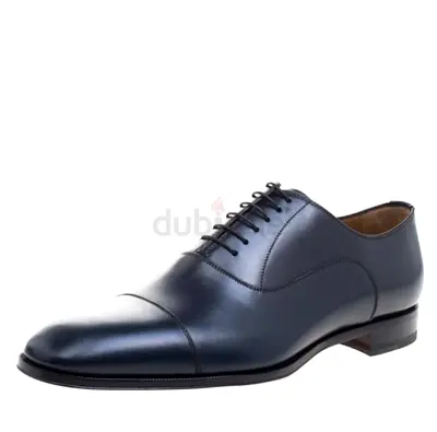 Authentic Christian Louboutin Oxford Blue Leather Greggo Lace Up Oxfords Size 43