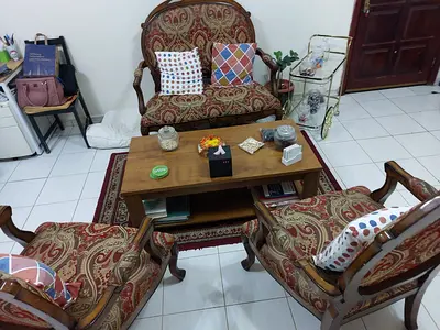 Antique wood carved  4 seating sofa set