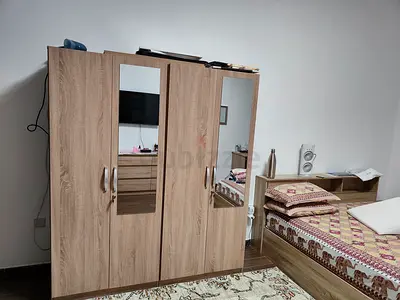 Two 2- Door Wooden Wardrobe with Mirror - Light Oak Finish