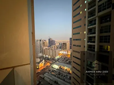 Furnished apartment with two master bedrooms and a living room in Al Rashidiya 3, Ajman One Towers, with a partial view, 3 bathrooms, balcony, gym, an