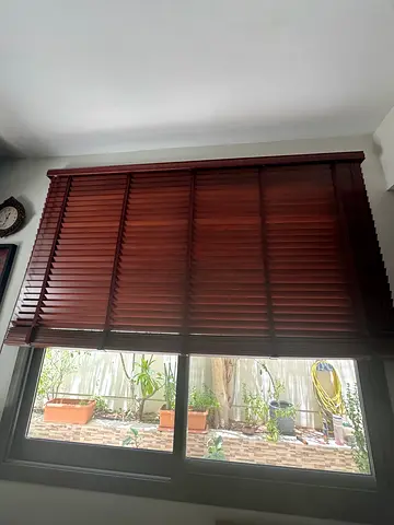 Wooden Venetian Blinds - Dark Brown, Good Condition