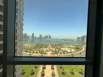 2-bedroom apartment with living room for annual rent in Al Majaz 2 2 bedrooms + 2 bathrooms Built-i