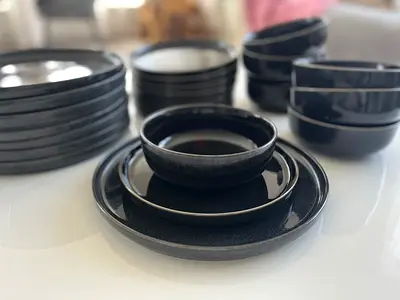 Black stone plate set
