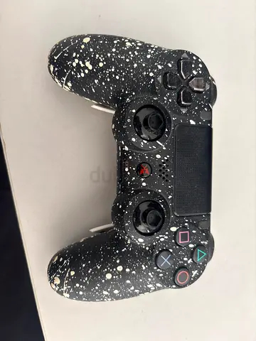 Used PS4 DualShock 4 scuff Controller - Black with White Paint Splatter