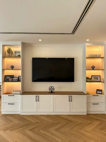 Custom Built-in TV Entertainment Unit with Shelving