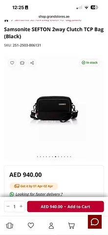 Samsonite SEFTON 2-way Clutch/Shoulder Bag - Black (Compact)