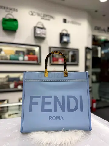 Fendi Roma Sky Blue Sunshine Shopper Tote Bag (Authentic/PreOwned)