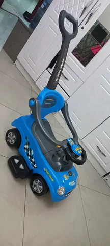 Push Ride-On Car with Parent Handle — Blue, Good Condition