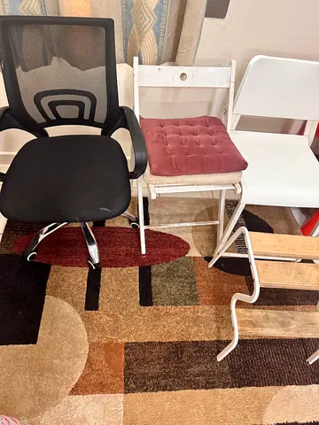 Chairs and kitchen stool