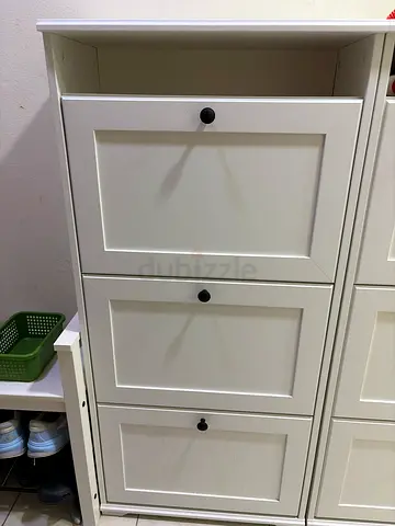 Ikea Brusali Shoe Cabinet White Wall-Mounted Cabinet with 3 Doors — Good Condition