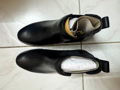 Black leather Chelsea boots -  39