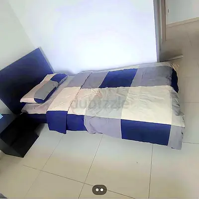 2 Single beds frame with mattress and bedside table - Ikea - good condition