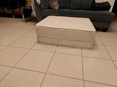Large Square Ottoman / Floor Mattress - Neutral Cream, Good Condition