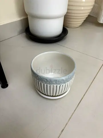 Decorative Ceramic Planter with Base Tray