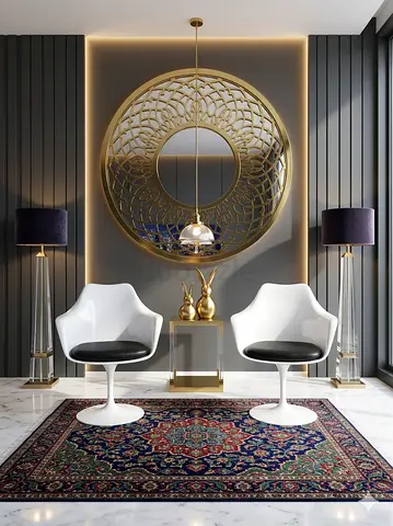 Pair of Modern Tulip Style Swivel Chairs with Black Cushions from Ebarza