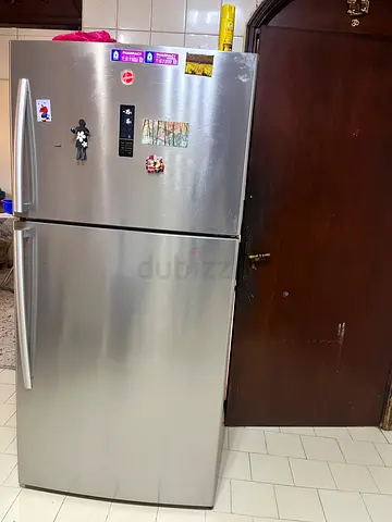 Hoover Double-Door Stainless Steel Refrigerator - Good Condition