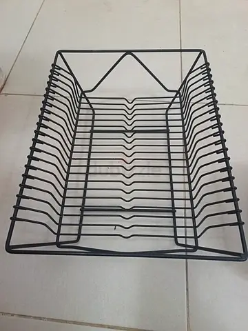 Metal Dish/Plate Drying Rack - Black, Compact