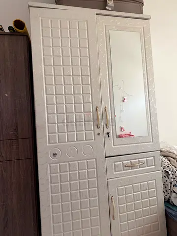 White Wardrobe with Mirror — Good Condition