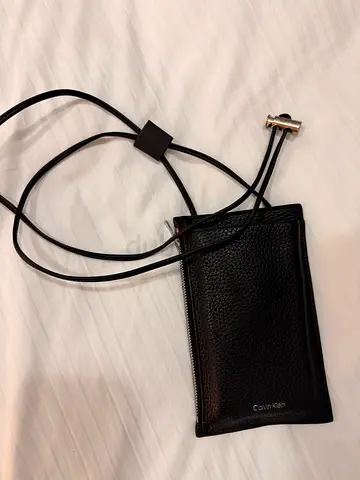 Calvin Klein Leather Crossbody Phone Bag