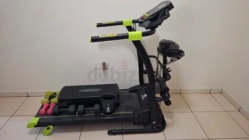 Foldable Treadmill with Dumbbells and Accessories - Good Condition