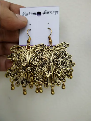 Gold-tone Filigree Dangle Earrings