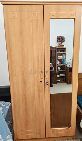 Light Wood 2-Door Wardrobe and CD Wardrobe