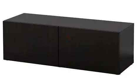 BESTÅ Shelf unit with doors, black-brown/Lappviken black-brown