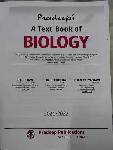 GRADE XII  CBSE BOARD BIOLOGY AUTHOR PRADEEP