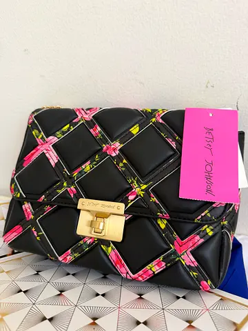 Betsey Johnson Floral Quilted Handbag