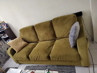 Green 3-seater Fabric Sofa - Good Condition