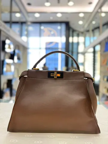 Fendi Brown Medium Peekaboo Satchel Bag (Authentic/PreOwned)
