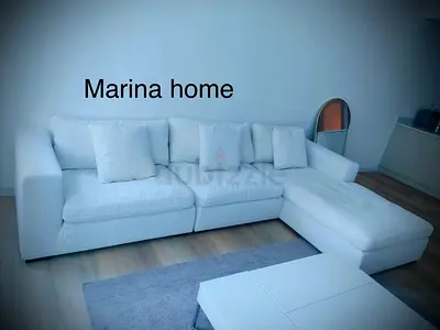 Like new condition marina home white color lshape sofa